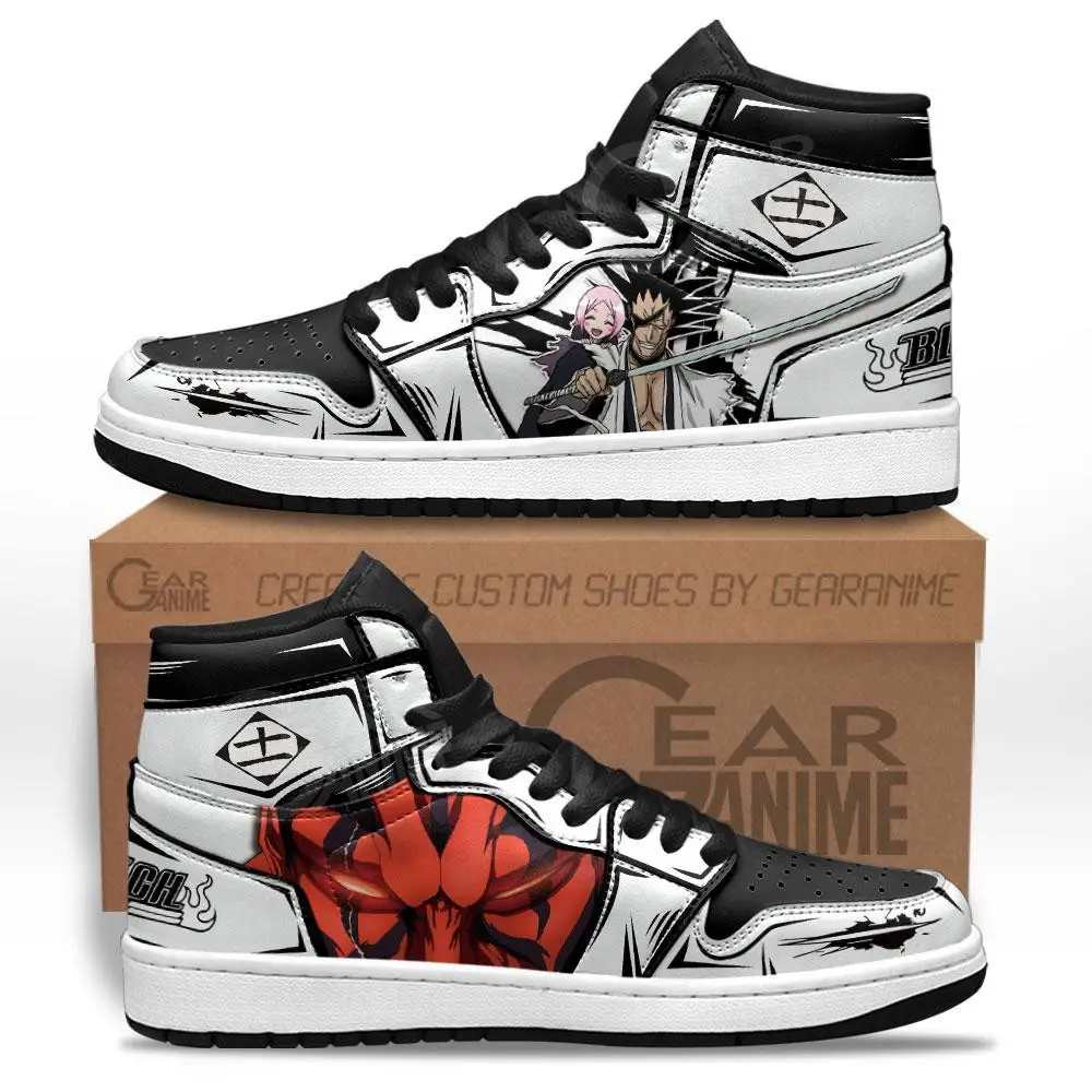 Air JD Hightop Shoes Bleach Kenpachi Zaraki JD1s Sneakers Custom Anime Shoes