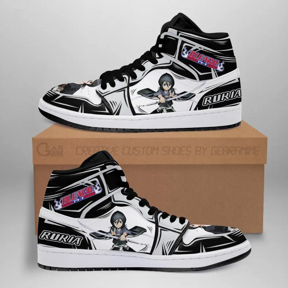 Air JD Hightop Shoes Bleach Rukia Bleach Anime JD1s Sneakers Fan Gift Idea MN05