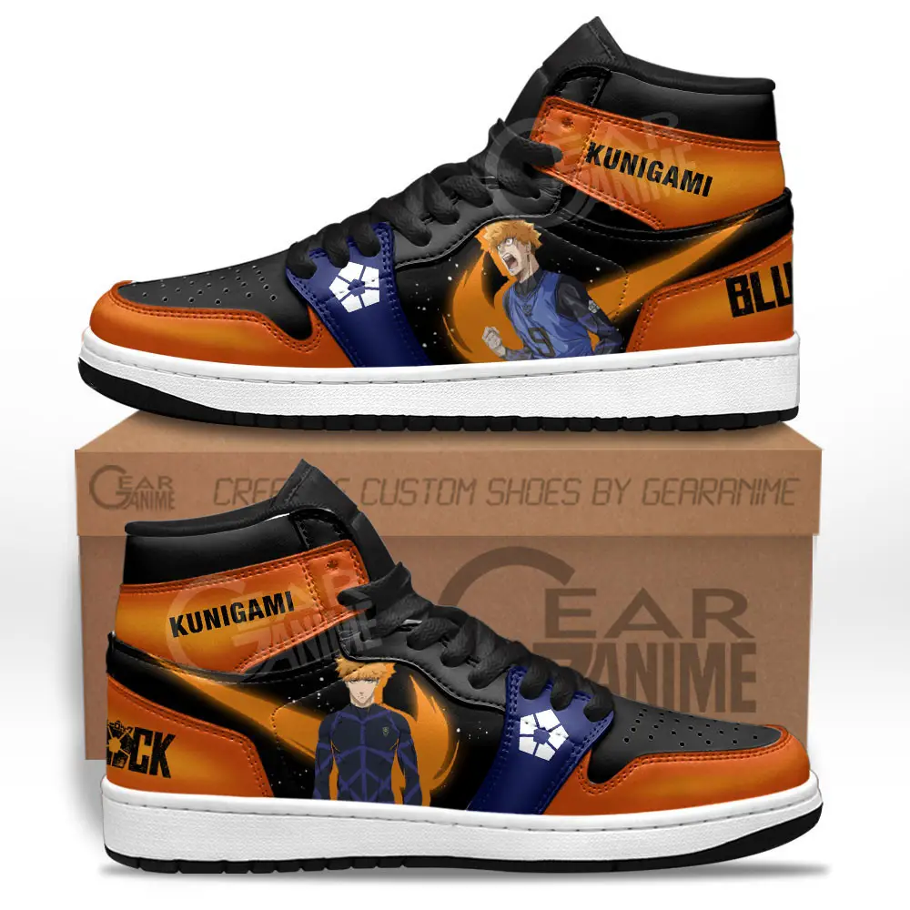 Air JD Hightop Shoes Blue Lock Rensuke Kunigami Custom Anime Shoes MV2712