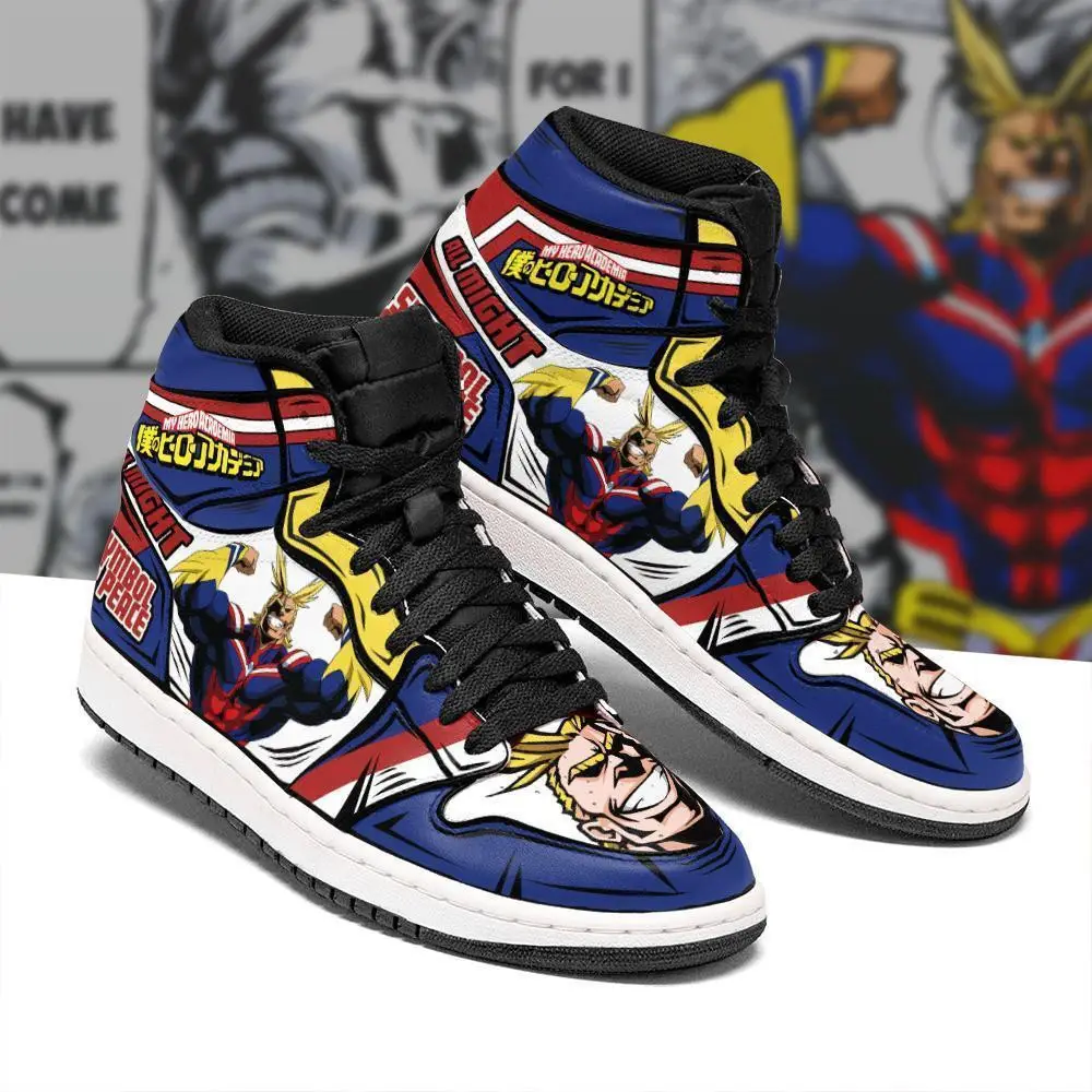 Air JD Hightop Shoes BNHA All Might JD1s Sneakers Custom Anime My Hero Academia Shoes