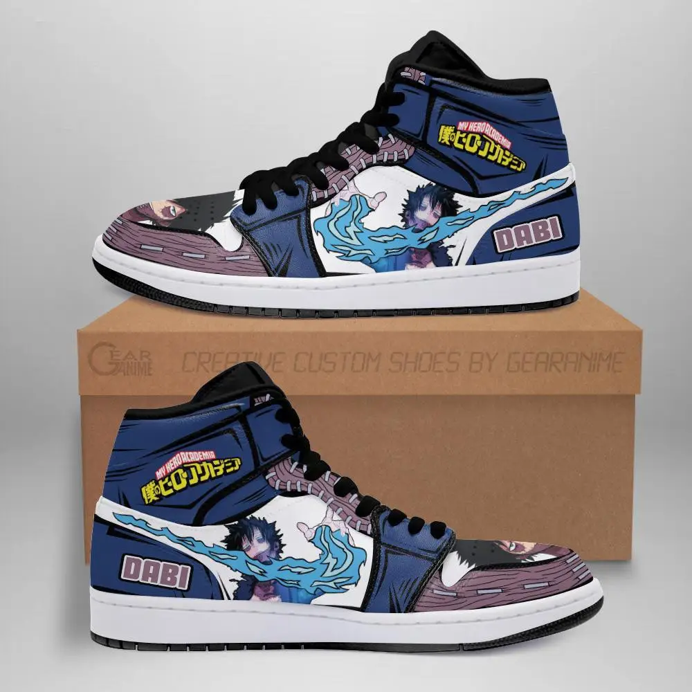 Air JD Hightop Shoes BNHA Dabi Flames JD1s Sneakers Custom My Hero Academia Anime Shoes Air JD Hightop Shoes BNHA Dabi Flames JD1s Sneakers Custom My Hero Academia Anime Shoes - Image 1