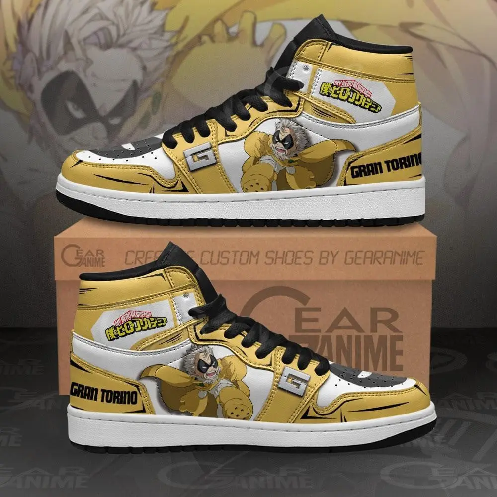 Air JD Hightop Shoes BNHA Gran Torino JD1s Sneakers Custom My Hero Academia Anime Shoes