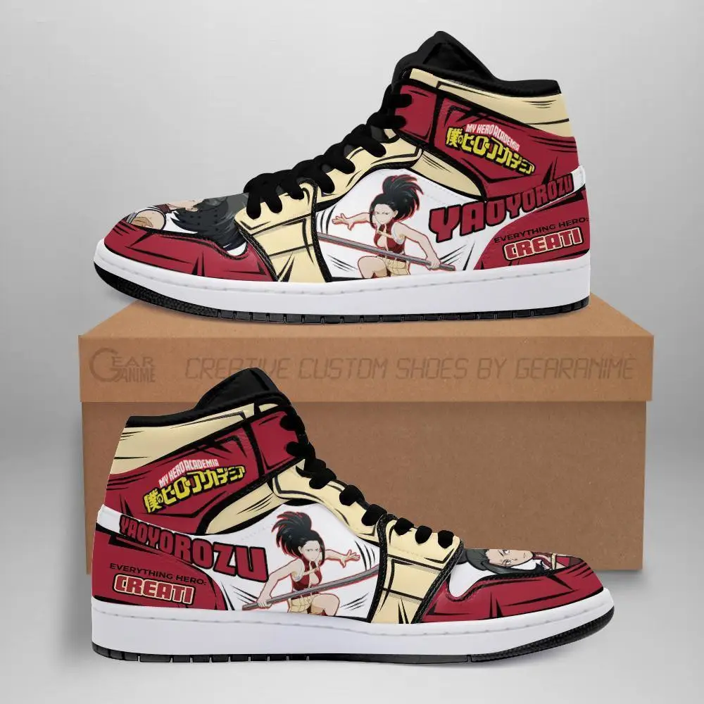 Air JD Hightop Shoes BNHA Momo Yaoyorozu JD1s Sneakers Custom My Hero Academia Shoes Air JD Hightop Shoes BNHA Momo Yaoyorozu JD1s Sneakers Custom My Hero Academia Shoes - Image 1