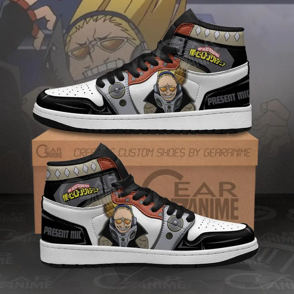 Air JD Hightop Shoes BNHA Present Mic JD1s Sneakers Custom My Hero Academia Anime Shoes