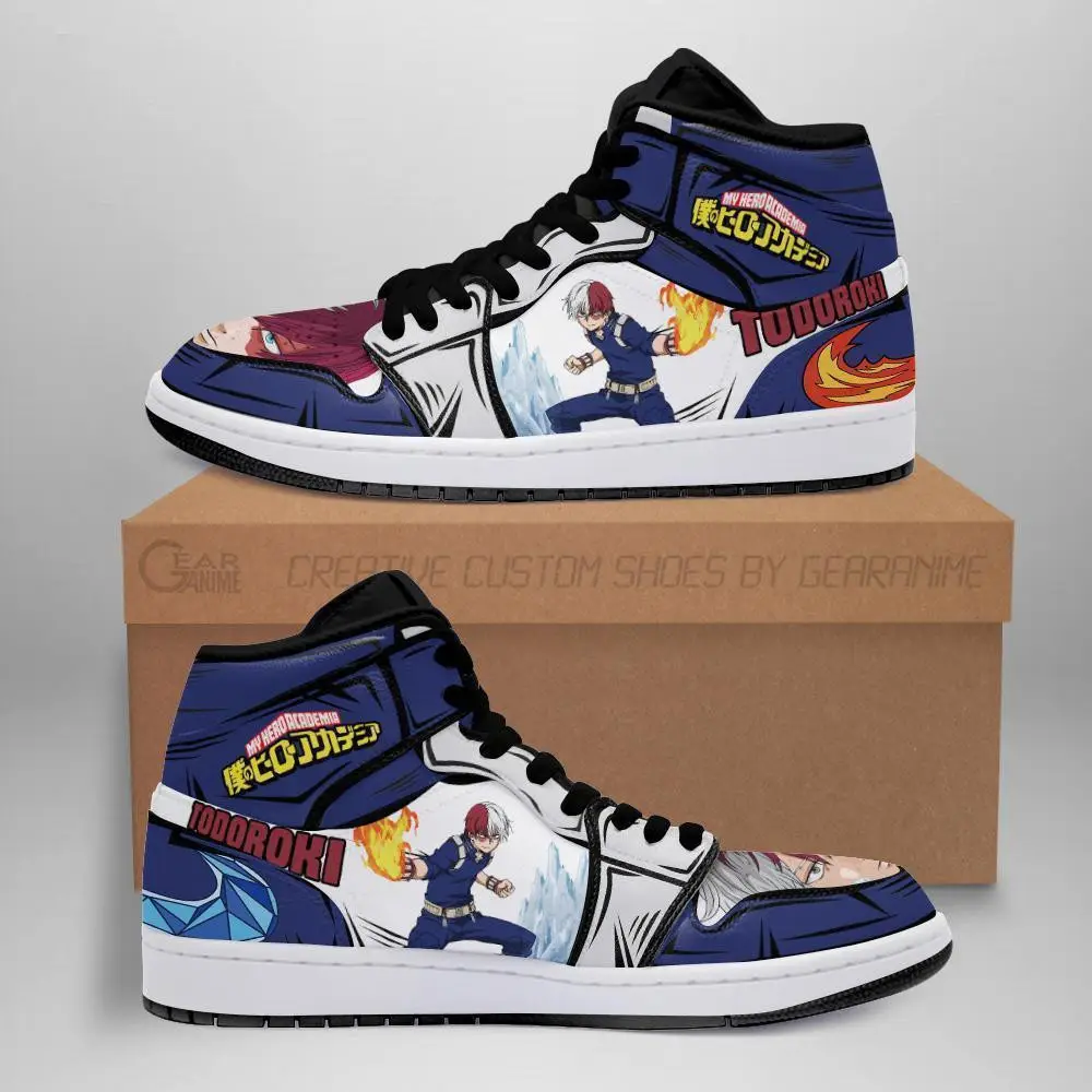 Air JD Hightop Shoes BNHA Shoto Todoroki JD1s Sneakers Custom Anime My Hero Academia Shoes Air JD Hightop Shoes BNHA Shoto Todoroki JD1s Sneakers Custom Anime My Hero Academia Shoes - Image 1