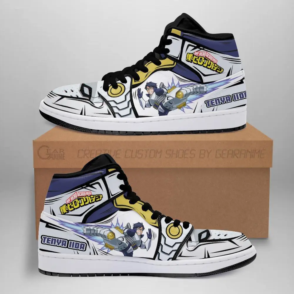 Air JD Hightop Shoes BNHA Tenya Iida JD1s Sneakers Custom Anime My Hero Academia Shoes Air JD Hightop Shoes BNHA Tenya Iida JD1s Sneakers Custom Anime My Hero Academia Shoes - Image 1
