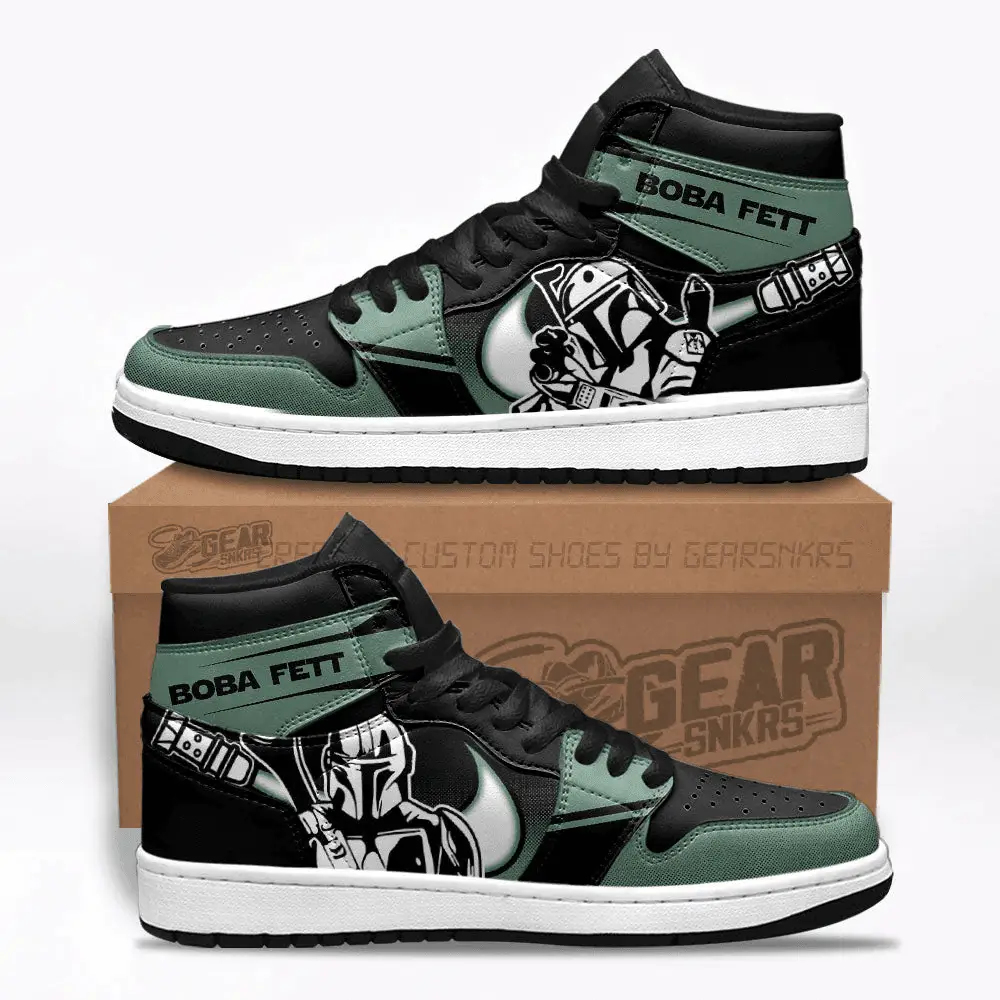 Air JD Hightop Shoes Boba Fett Star Wars J1 Shoes Custom For Fans Sneakers TT26 Air JD Hightop Shoes Boba Fett Star Wars J1 Shoes Custom For Fans Sneakers TT26 - Image 1