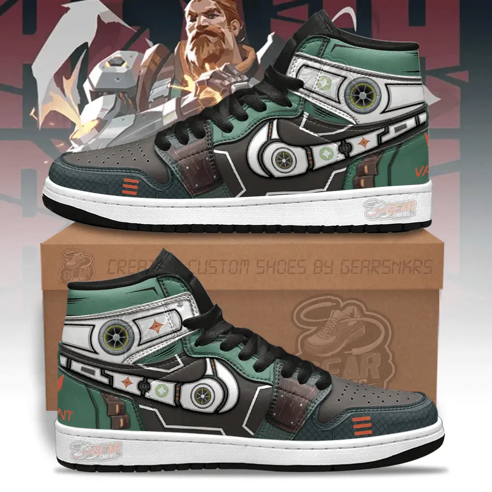 Air JD Hightop Shoes Breach Valorant Agent J1 Shoes Custom For Fans Sneakers MN13 Air JD Hightop Shoes Breach Valorant Agent J1 Shoes Custom For Fans Sneakers MN13 - Image 1