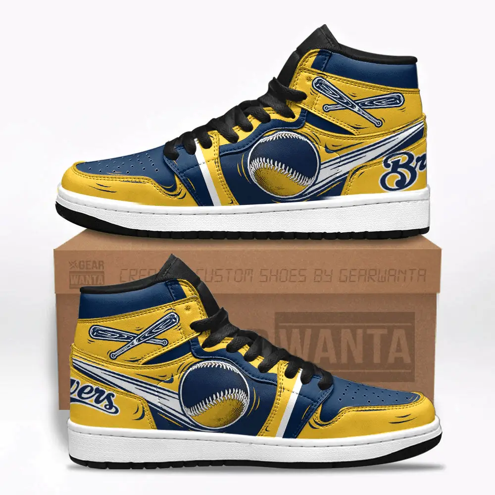 Air JD Hightop Shoes Brewers J1 Shoes Custom For Fans Sneakers TT13