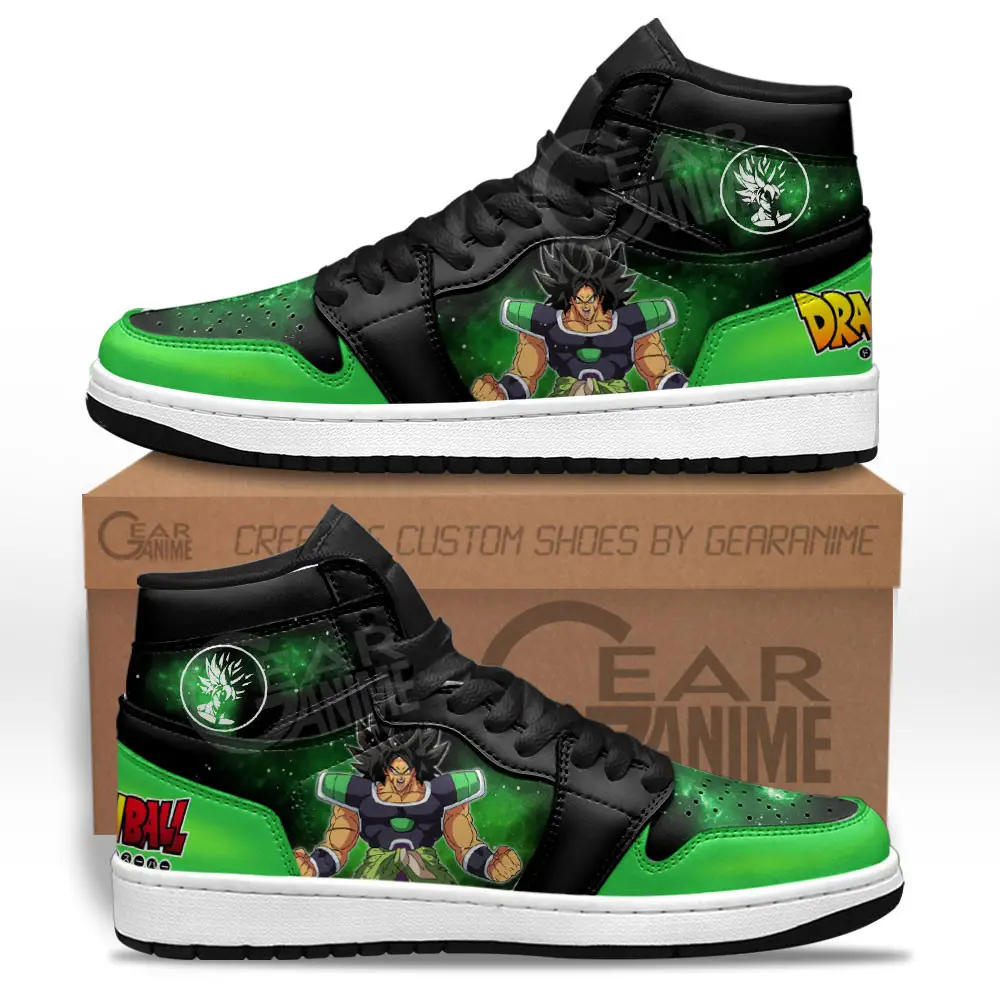 Air JD Hightop Shoes Broly JD1s Sneakers Custom Dragon Ball Anime Shoes Mix Galaxy