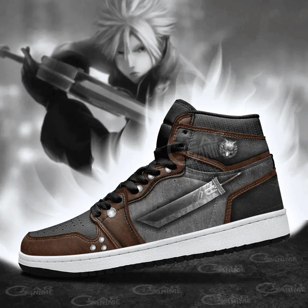 Air JD Hightop Shoes Buster Sword JD Sneakers Custom For Final Fantasy VII Fans