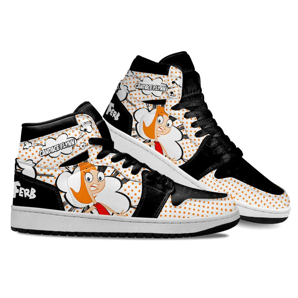 Air JD Hightop Shoes Candace Flynn AJ1 Sneakers Custom Phineas and Ferb Shoes