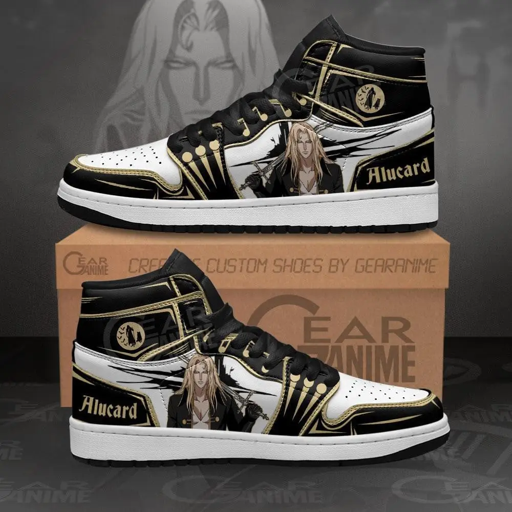 Air JD Hightop Shoes Castlevania Alucard JD1s Sneakers Custom Anime Shoes