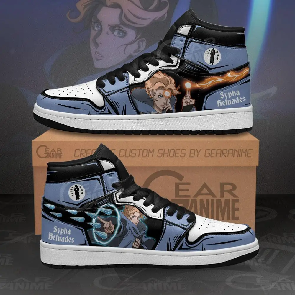Air JD Hightop Shoes Castlevania Sypha Belnades JD1s Sneakers Custom Anime Shoes