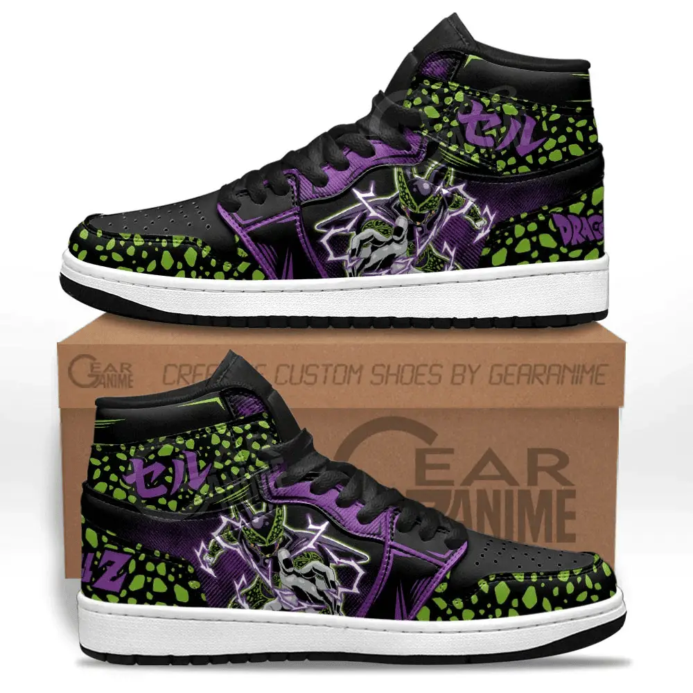 Air JD Hightop Shoes Cell JD1s Sneakers Custom Dragon Ball Anime Shoes