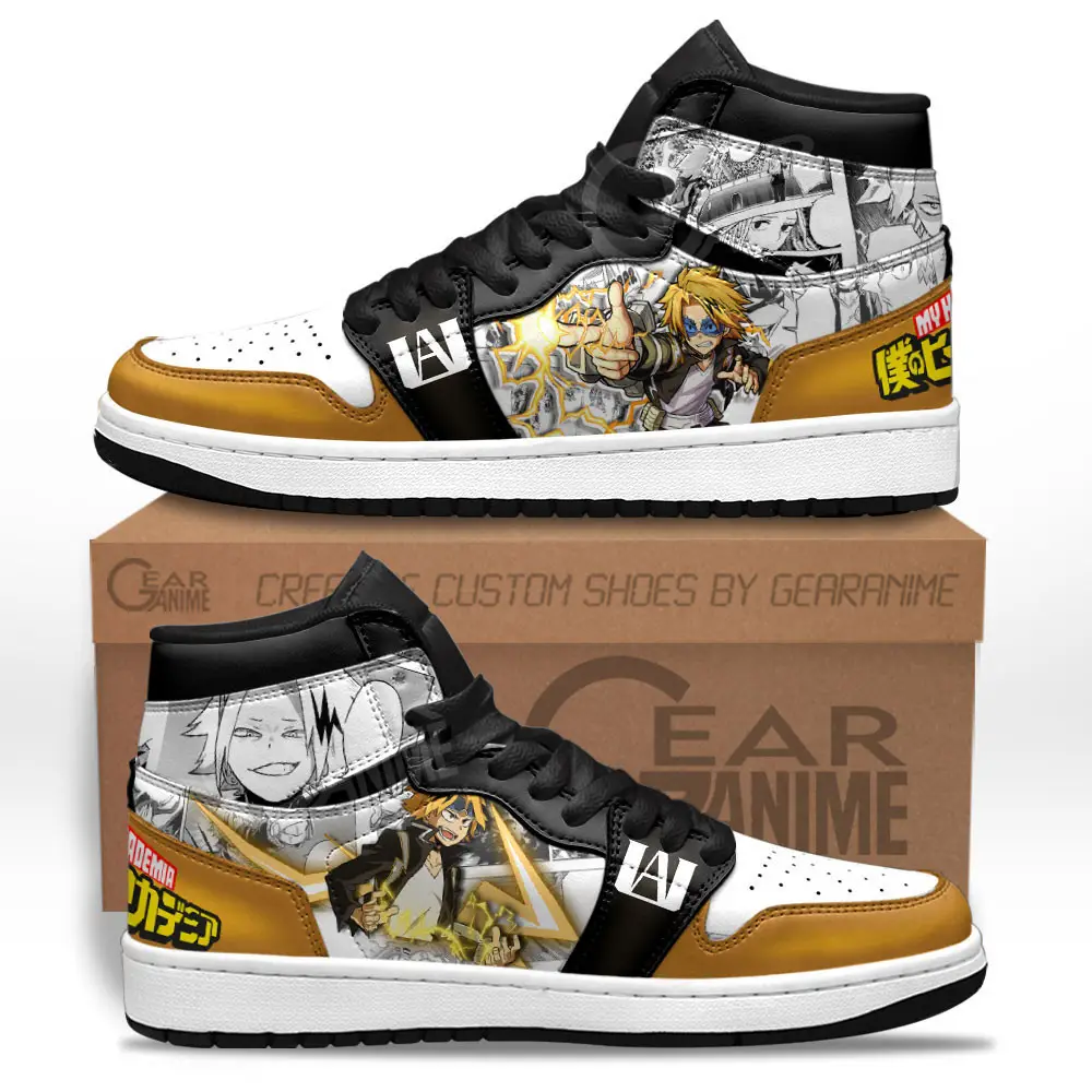 Air JD Hightop Shoes Chargebolt Denki Kaminari Shoes Custom BNHA Manga Anime