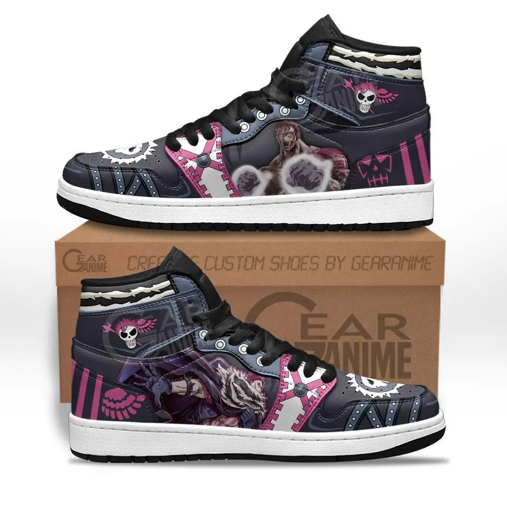 Air JD Hightop Shoes Charlotte Katakuri Fight JD1s Sneakers Custom Anime One Piece Shoes