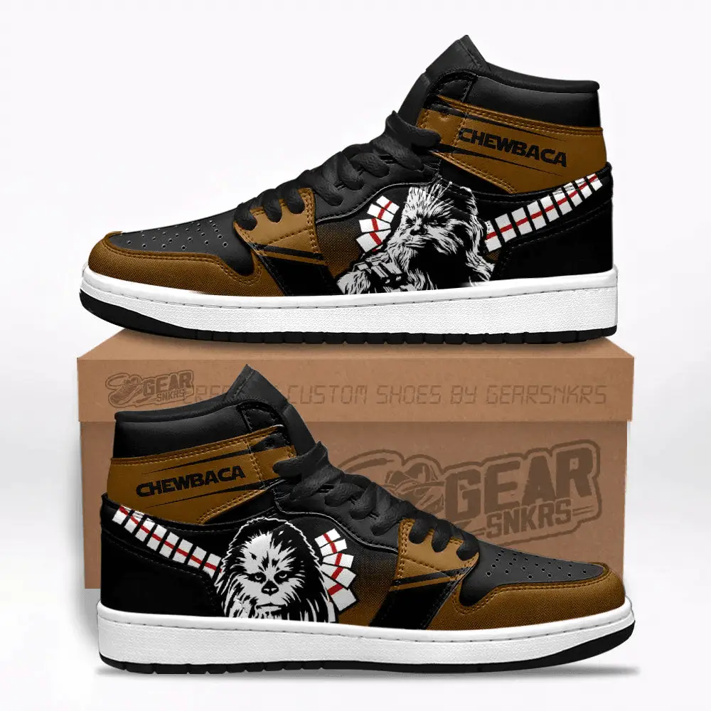 Air JD Hightop Shoes Chewbaca Star Wars J1 Shoes Custom For Fans Sneakers TT26
