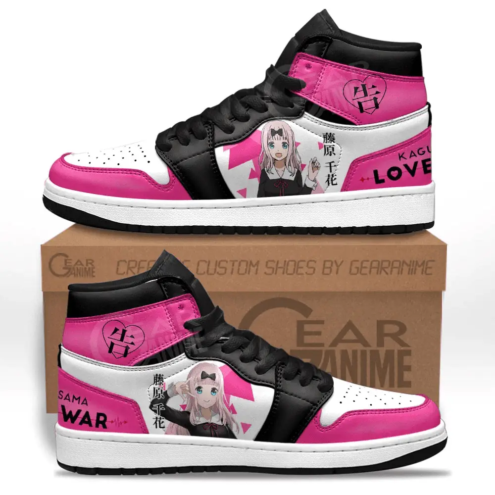 Air JD Hightop Shoes Chika Fujiwaraa JD1s Sneakers Kaguya-sama Love is War Custom Anime Shoes