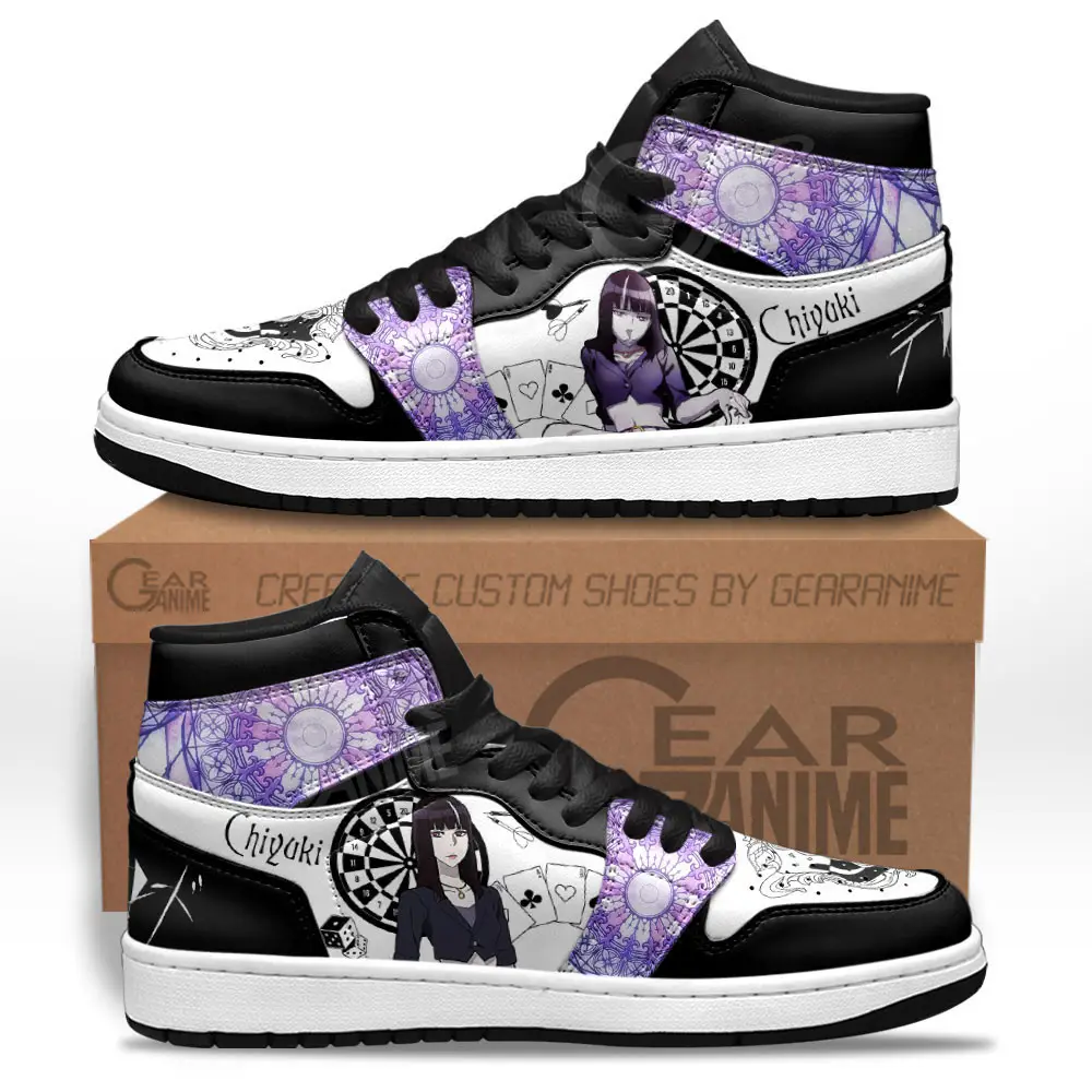Air JD Hightop Shoes Chiyuki JD1s Sneakers Death Parade Custom Anime Shoes