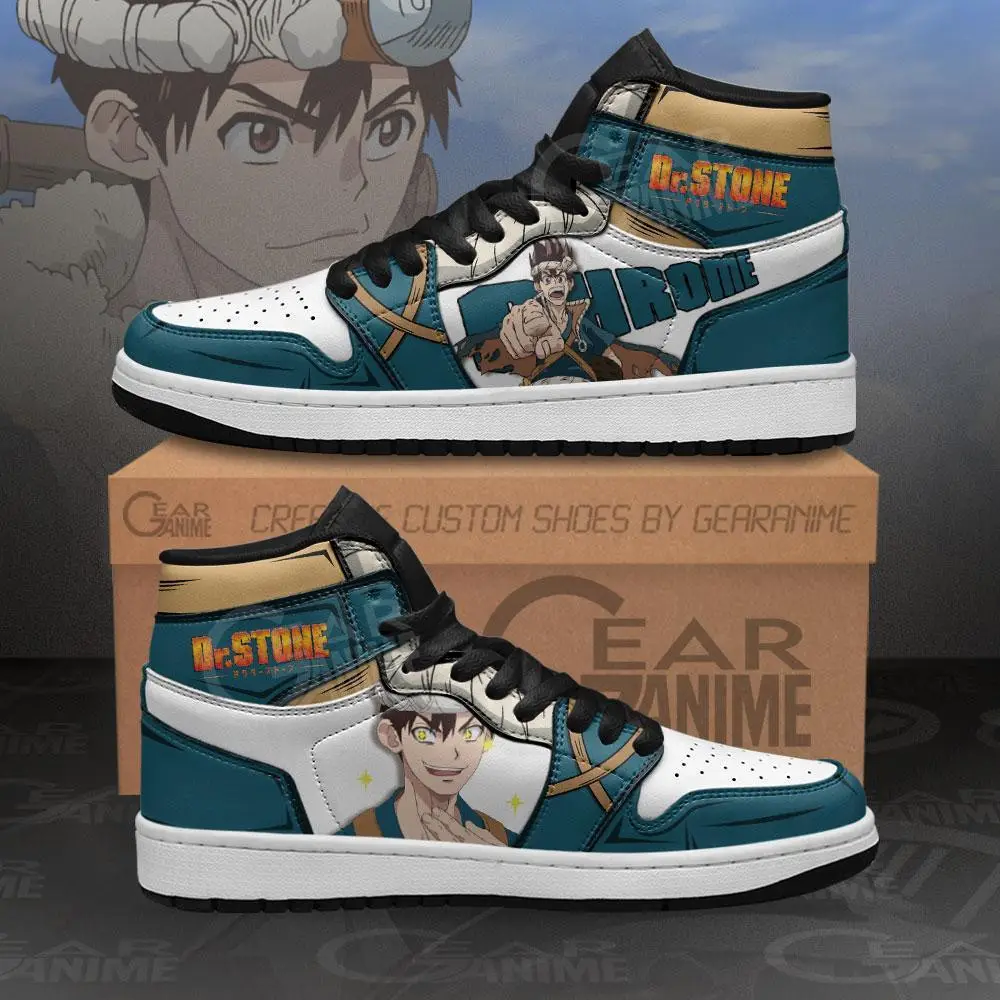 Air JD Hightop Shoes Chrome JD1s Sneakers Custom Anime Dr. Stone Shoes