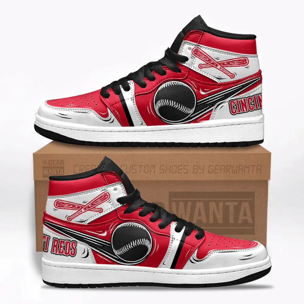 Air JD Hightop Shoes Cincinati Reds J1 Shoes Custom For Fans Sneakers TT13