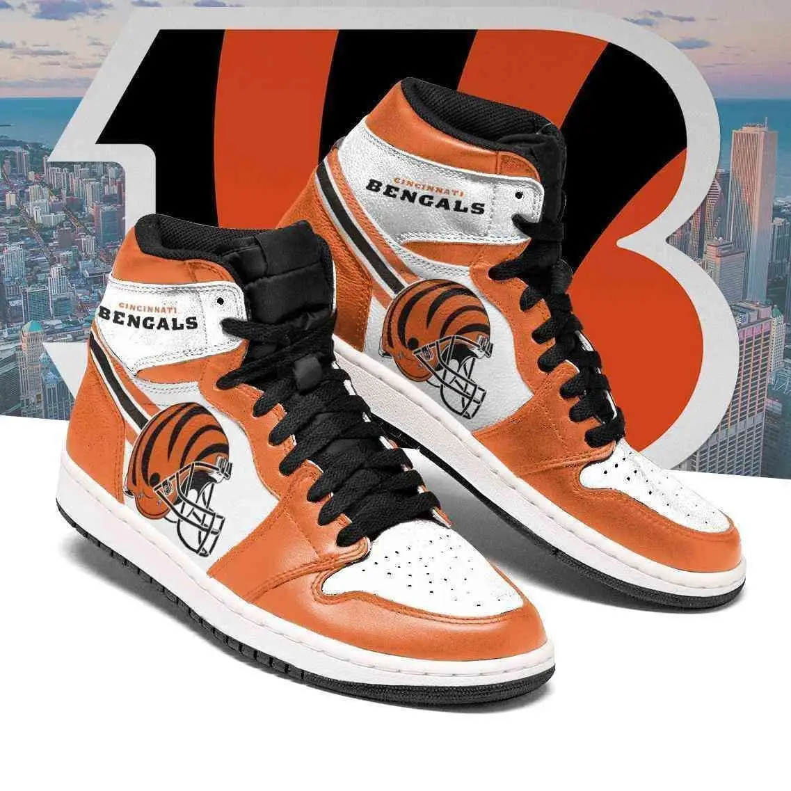 Air JD Hightop Shoes Cincinnati Bengals Team Custom Shoes Sneakers k