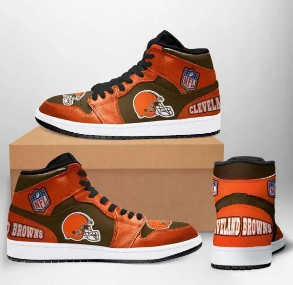 Air JD Hightop Shoes Cleveland Browns Team Custom Shoes Sneakers ker