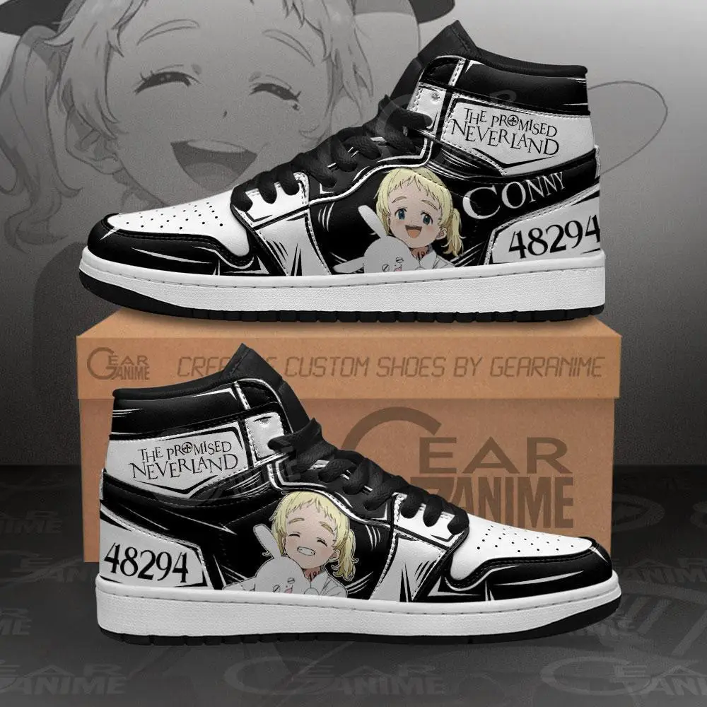 Air JD Hightop Shoes Conny The Promised Neverland JD1s Sneakers Custom Anime Shoes
