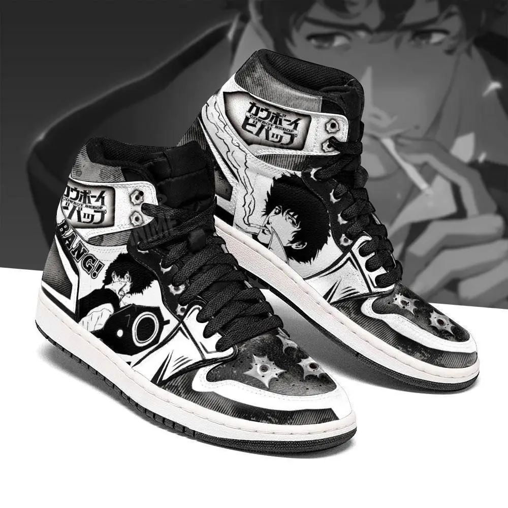 Air JD Hightop Shoes Cowboy Bebop JD1s Sneakers Spike Spiegel Anime Custom Shoes Air JD Hightop Shoes Cowboy Bebop JD1s Sneakers Spike Spiegel Anime Custom Shoes - Image 1