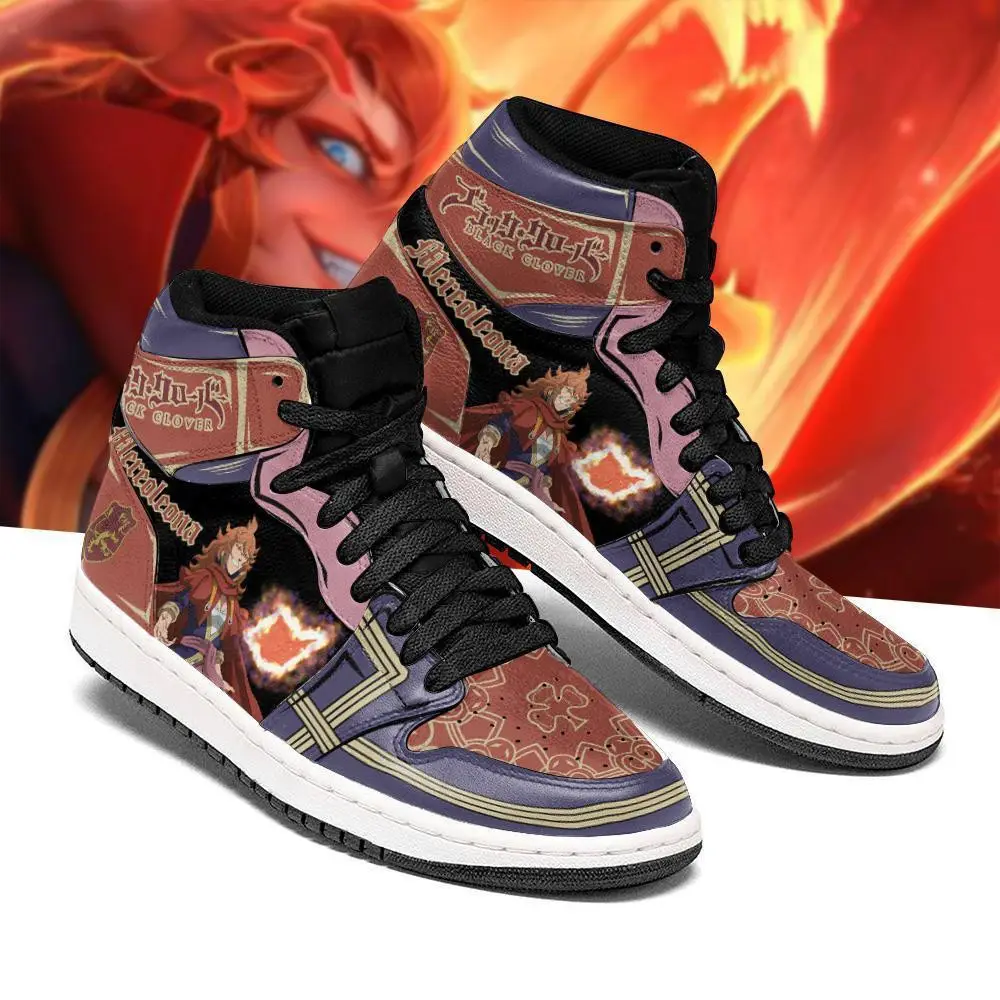 Air JD Hightop Shoes Crimson Lion Mereoleona JD1s Sneakers Black Clover Anime Shoes