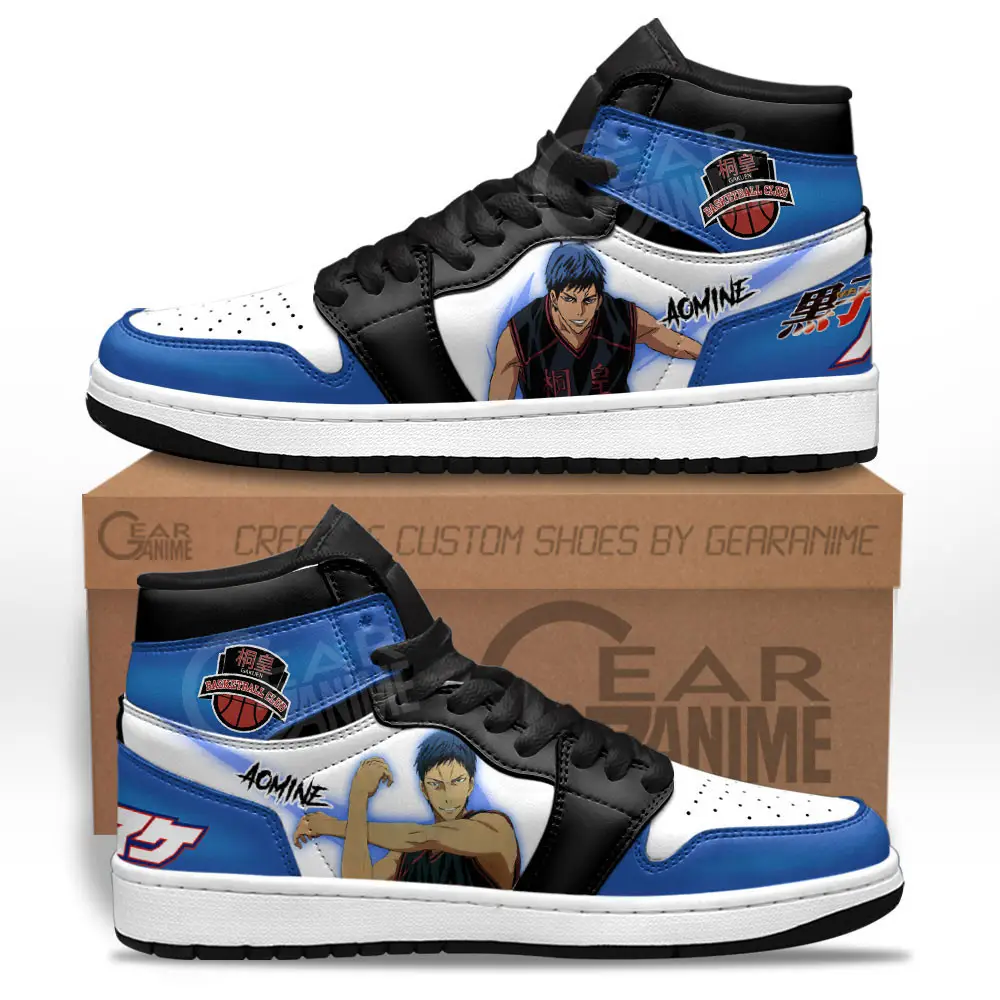 Air JD Hightop Shoes Daiki Aomine JD1s Sneakers Kuroko's Basketball Custom Anime Shoes