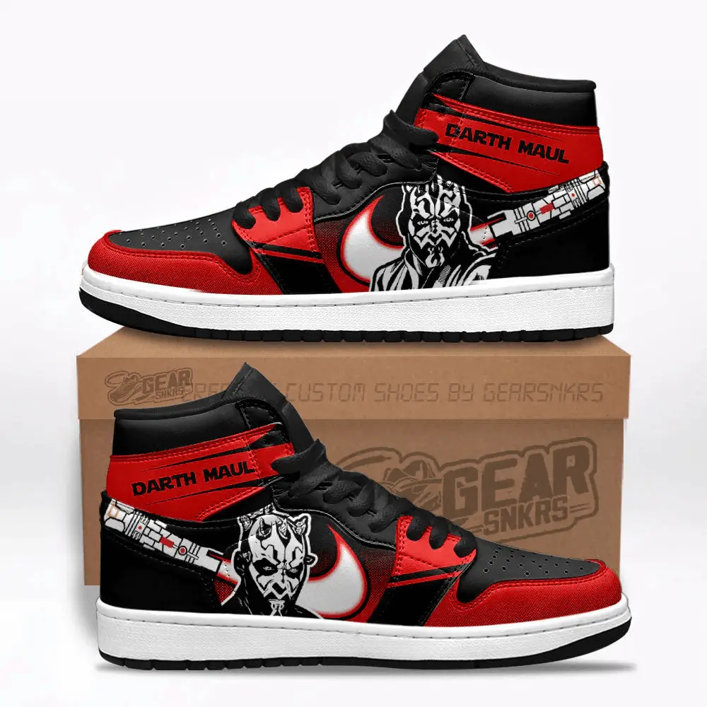 Air JD Hightop Shoes Darth Maul Star Wars J1 Shoes Custom For Fans Sneakers TT26