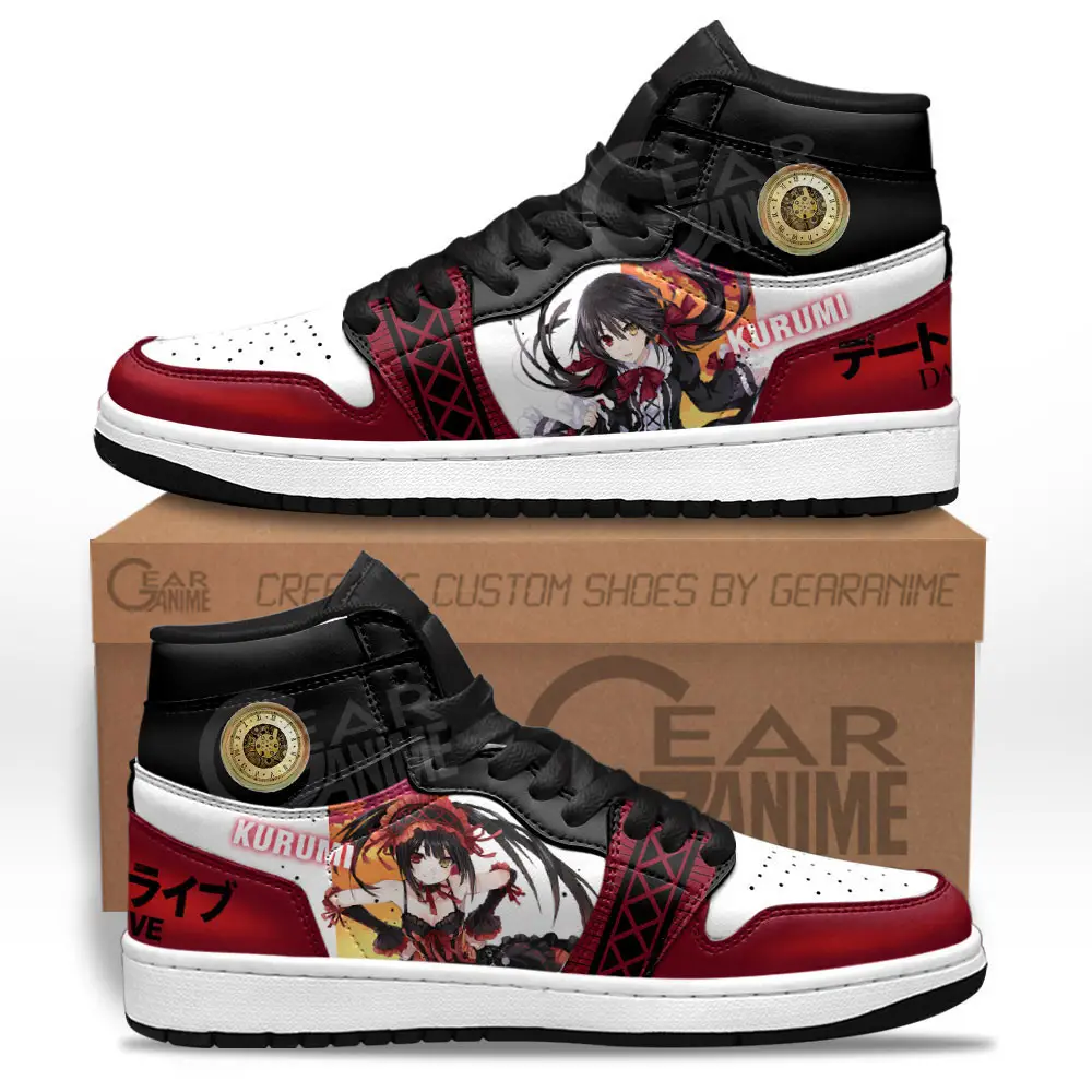 Air JD Hightop Shoes Date A Live Kurumi Tokisaki JD1s Sneakers Custom Anime Shoes