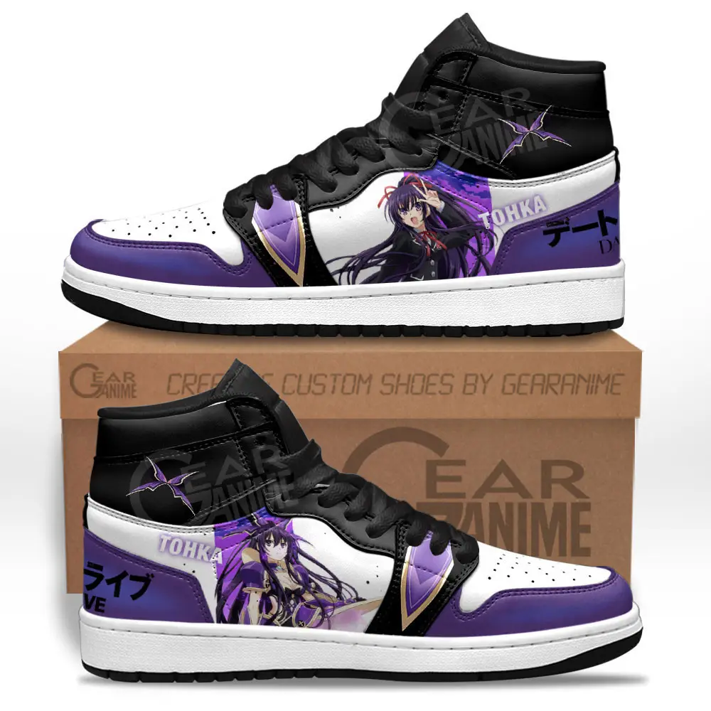 Air JD Hightop Shoes Date A Live Tohka Yatogami JD1s Sneakers Custom Anime Shoes