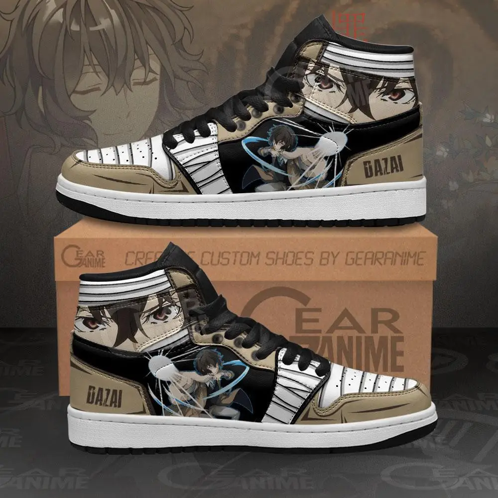 Air JD Hightop Shoes Dazai Osamu JD1s Sneakers Custom Bungou Stray Dogs Anime Shoes