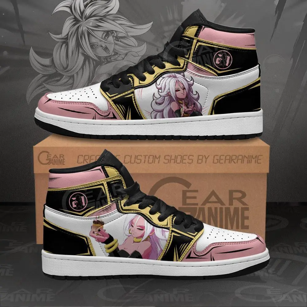Air JD Hightop Shoes DBZ Android 21 JD1s Sneakers Dragon Ball Custom Anime Shoes