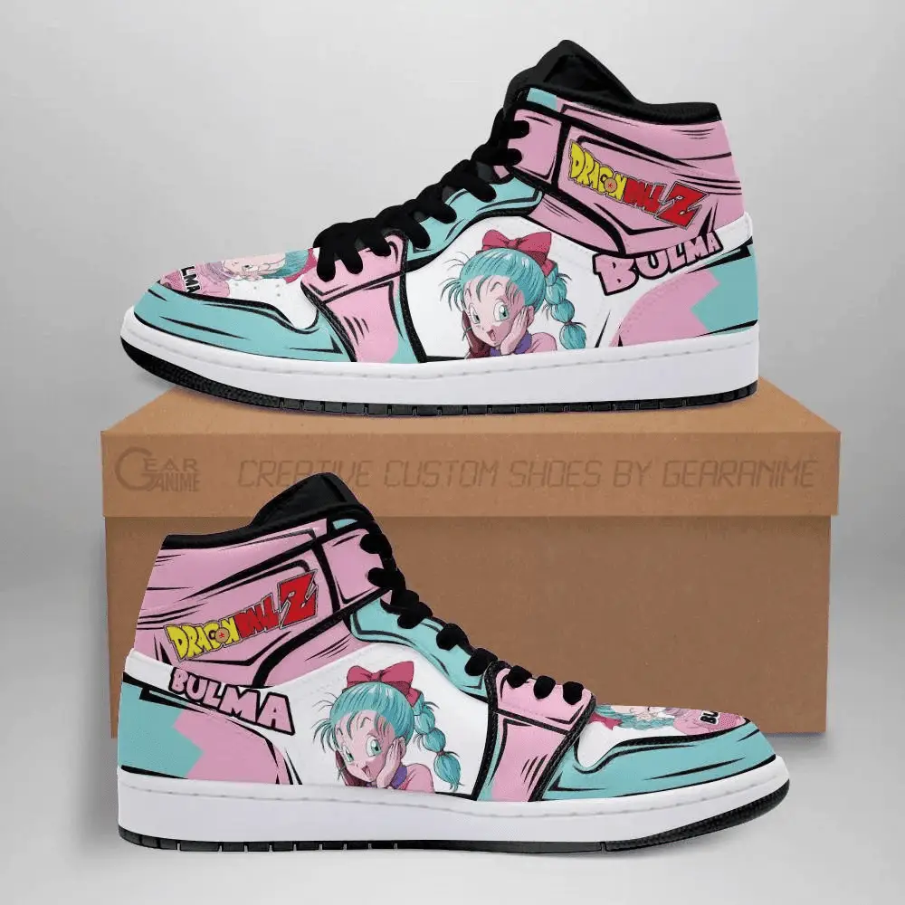 Air JD Hightop Shoes DBZ Bulma JD1s Sneakers Custom Anime Dragon Ball Shoes Air JD Hightop Shoes DBZ Bulma JD1s Sneakers Custom Anime Dragon Ball Shoes - Image 1