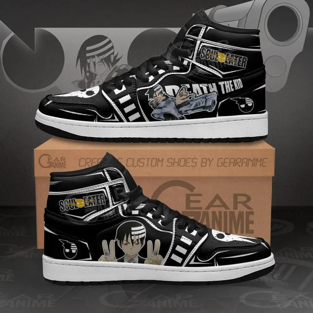 Air JD Hightop Shoes Death The Kid JD1s Sneakers Soul Eater Custom Anime Shoes MN11