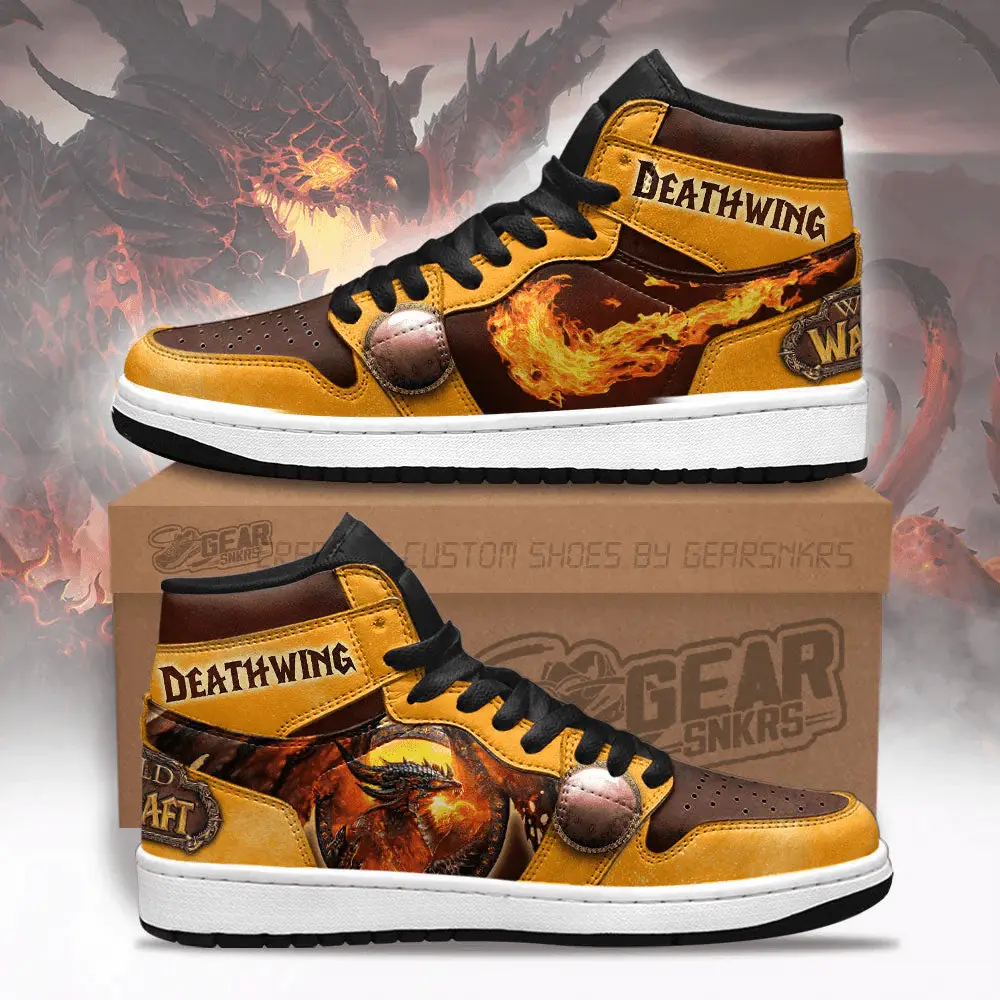 Air JD Hightop Shoes Deathwing World of Warcraft J1 Shoes Custom For Fans