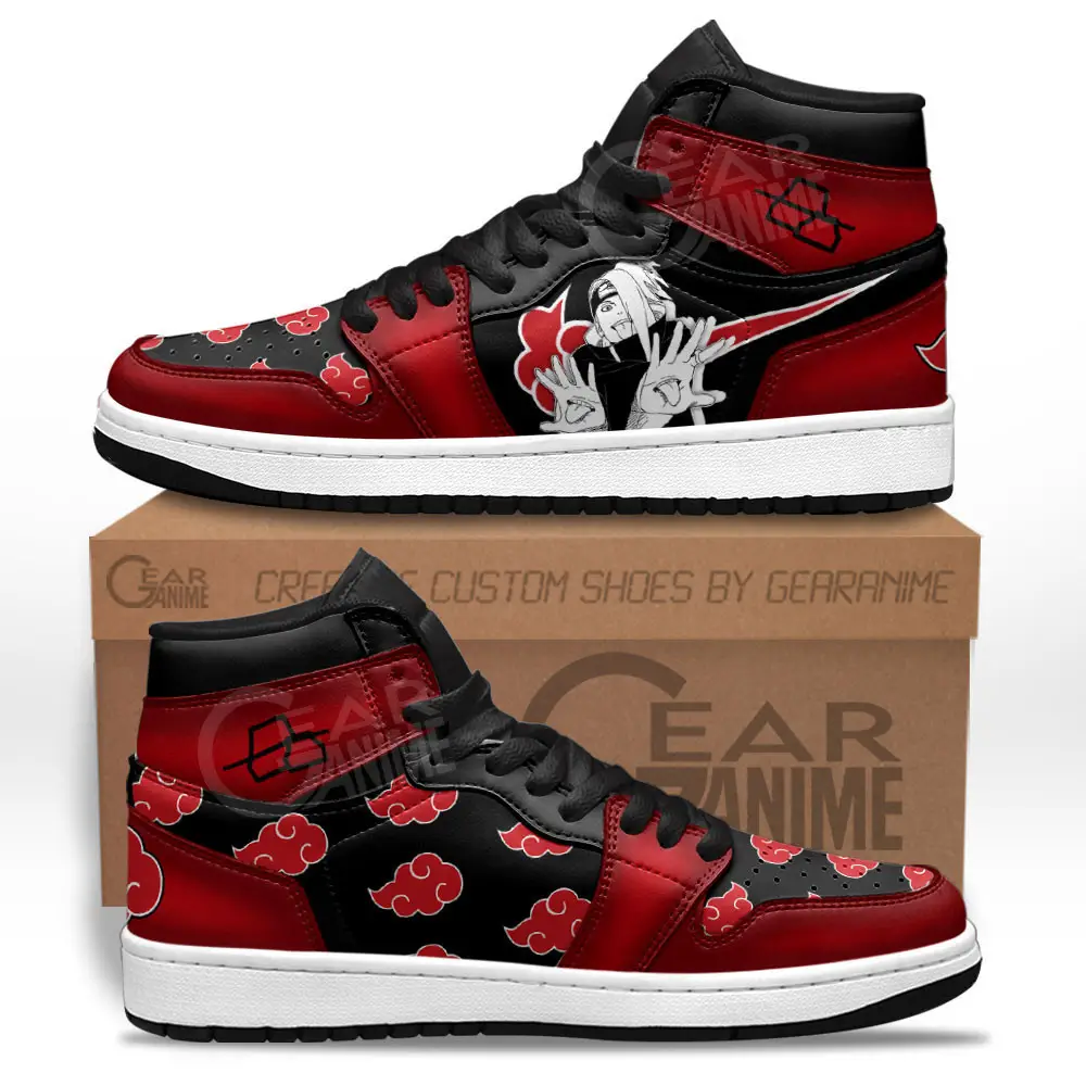 Air JD Hightop Shoes Deidara JD1s Sneakers Akatsuki Custom Anime Shoes For Fans