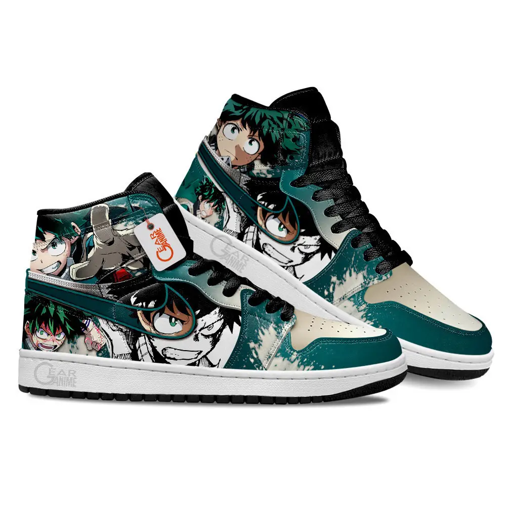 Air JD Hightop Shoes Deku Shoes MHA Anime Custom Sneakers MN2102