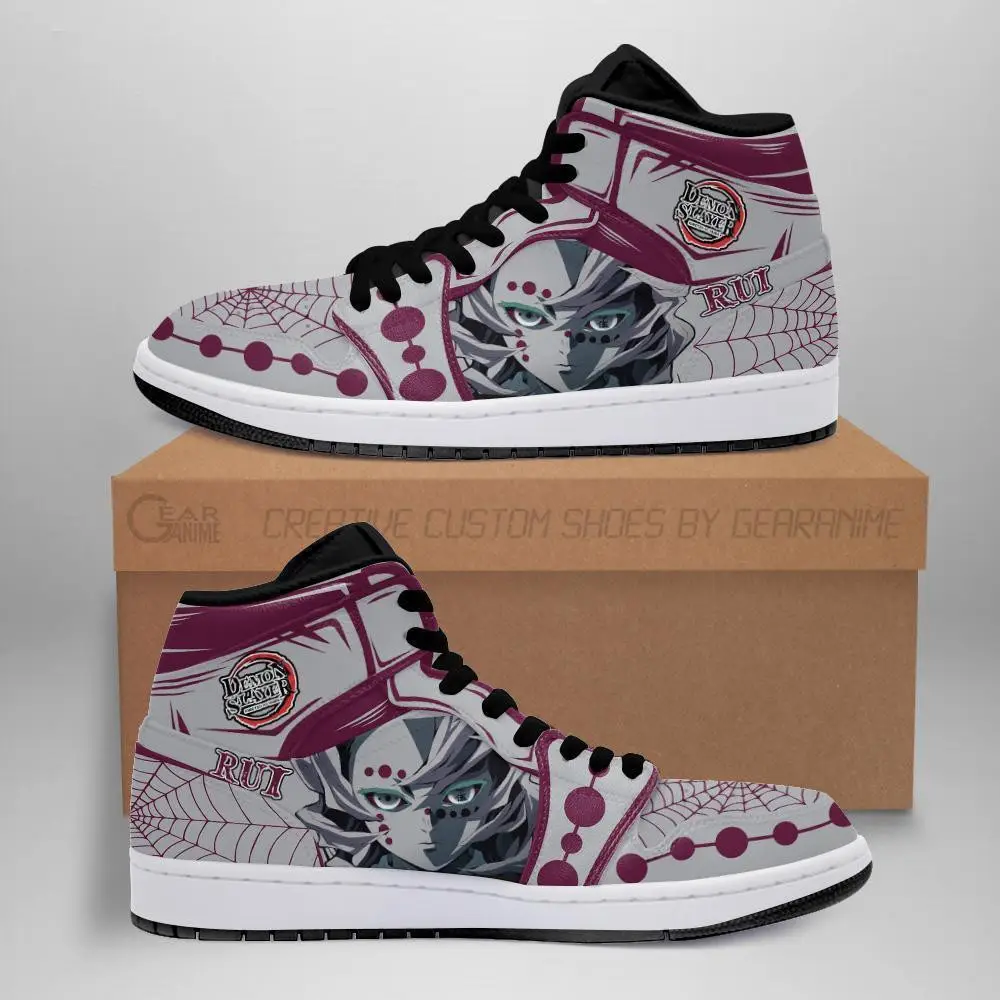Air JD Hightop Shoes Demon Slayer Rui JD1s Sneakers Custom Anime Shoes