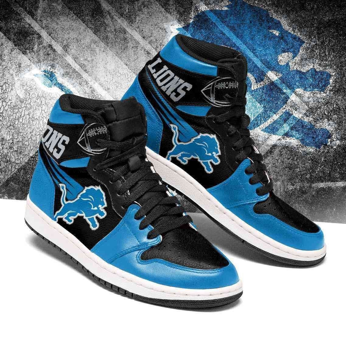 Air JD Hightop Shoes Detroit Lions team Custom Shoes Sneakers