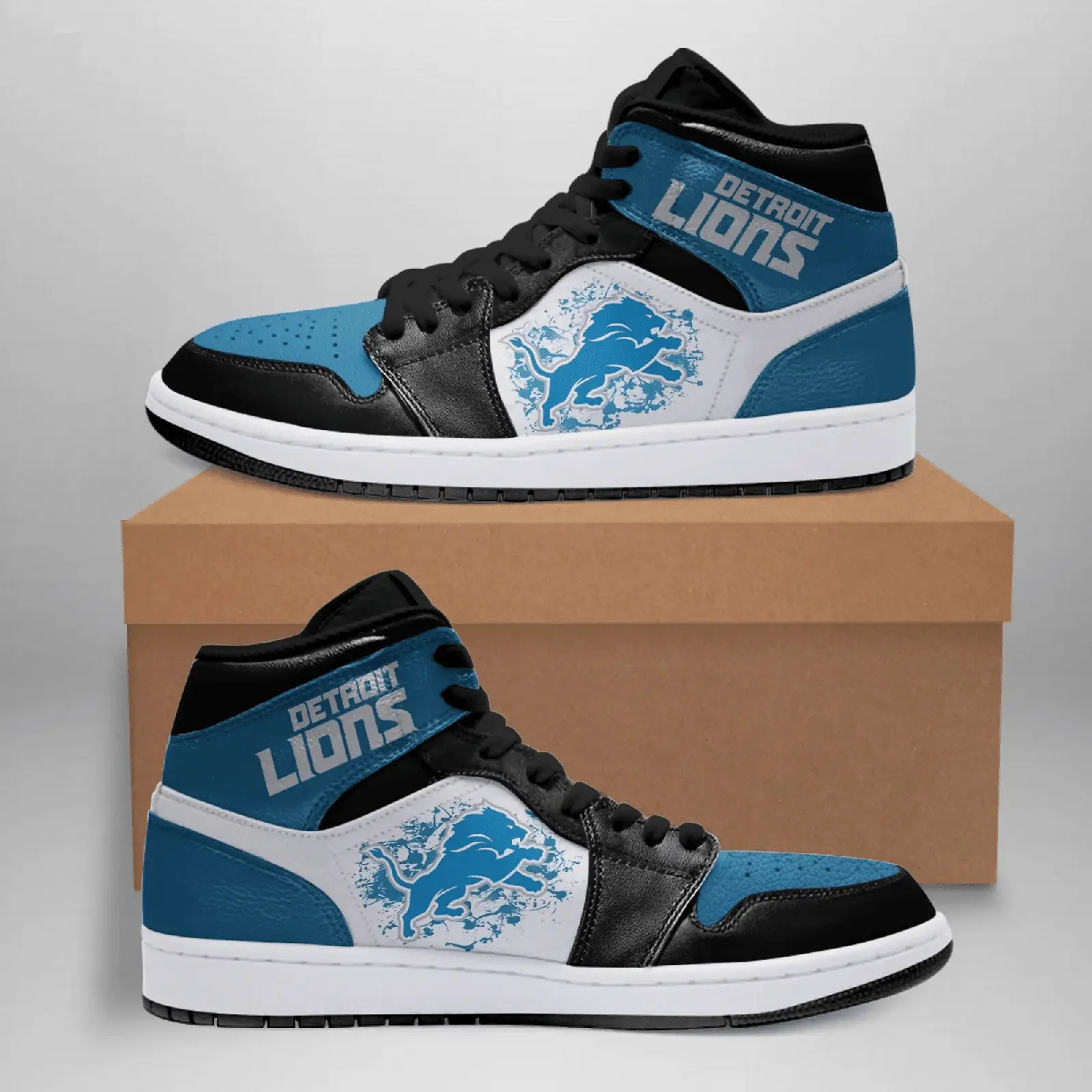 Air JD Hightop Shoes Detroit Lions Team Custom Shoes Sneakers JD Sneakers H