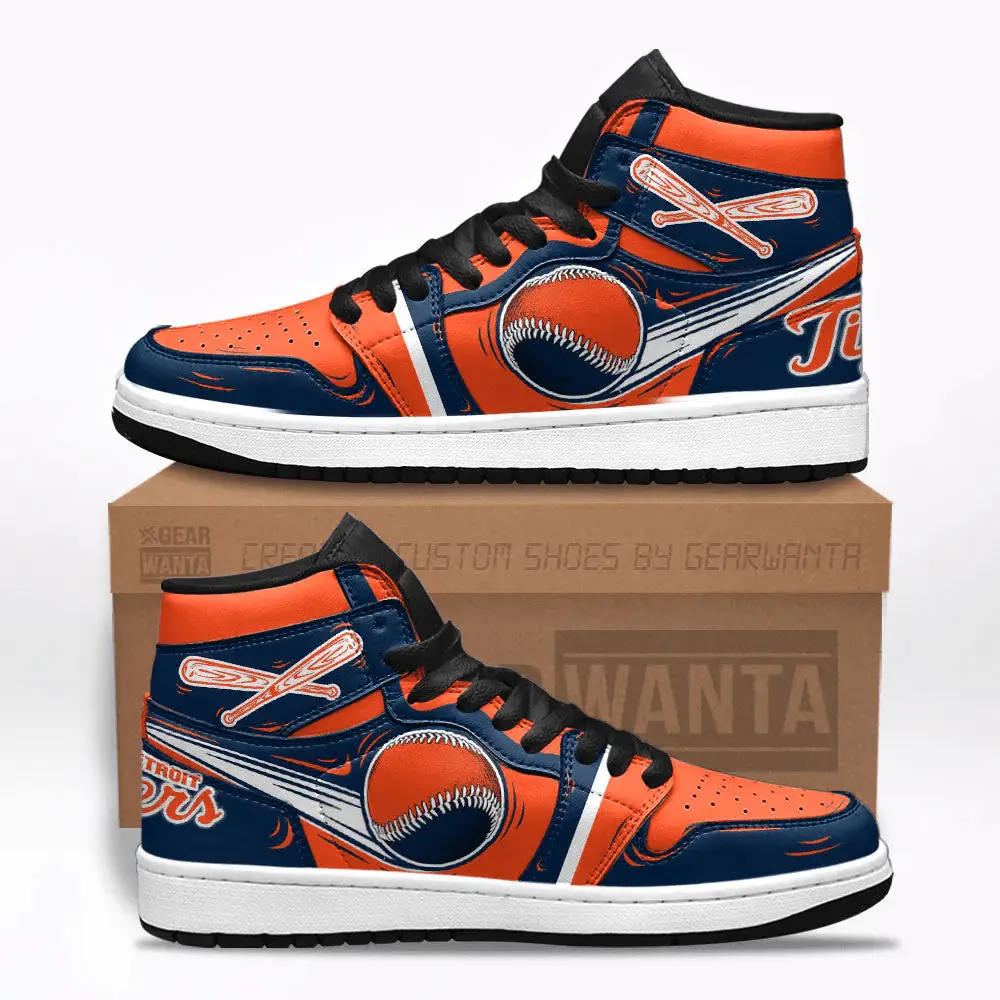 Air JD Hightop Shoes Detroit Tigers J1 Shoes Custom For Fans Sneakers TT13