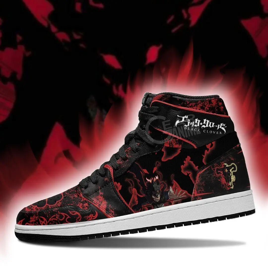 Air JD Hightop Shoes Devil Black Asta JD1s Sneakers Custom Black Clover Anime Shoes Air JD Hightop Shoes Devil Black Asta JD1s Sneakers Custom Black Clover Anime Shoes - Image 1