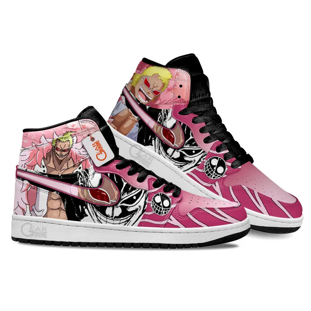 Air JD Hightop Shoes Donquixote Doflamingo Anime Shoes Custom Sneakers MN2102