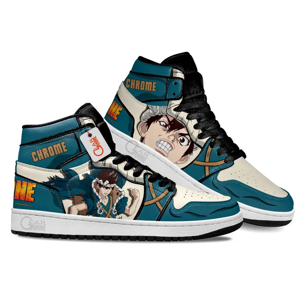 Air JD Hightop Shoes Dr Stone Chrome Anime Shoes Custom Sneakers MN1601