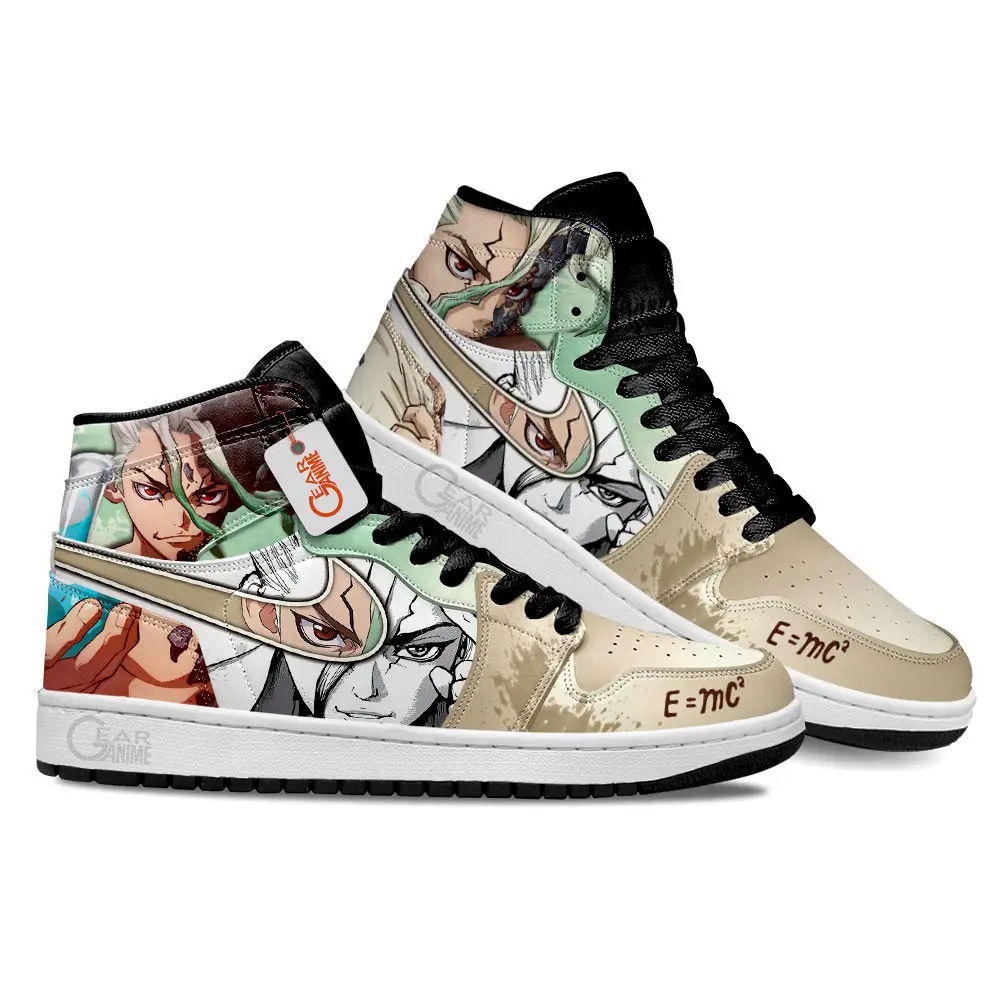 Air JD Hightop Shoes Dr Stone Senku Ishigami Custom Anime Shoes MN2102